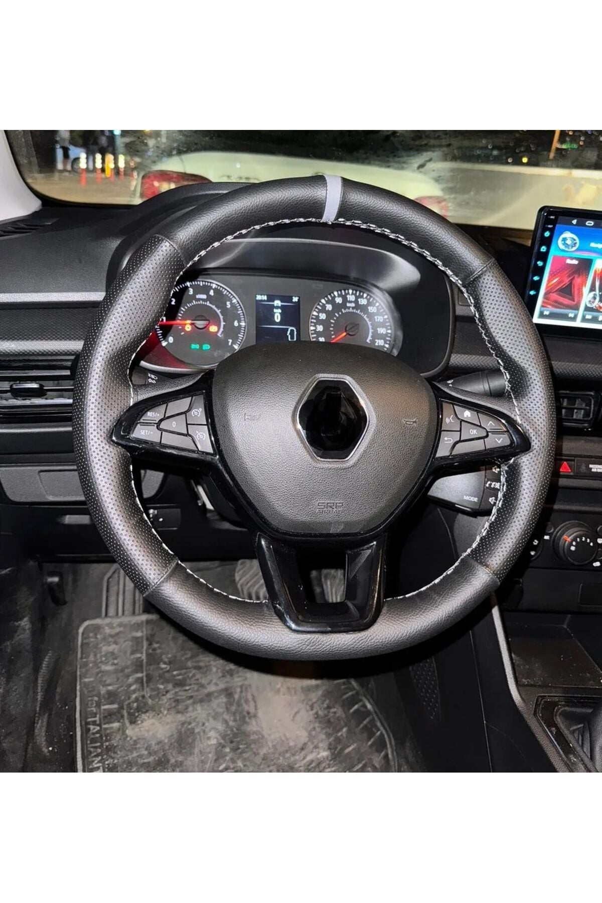 DİKİŞLİ DİREKSİYON KILIFI NOKTALI DAMARLI GRİ YÜZÜK GRİ DİKİŞ RENAULT TALİANT İÇİN GRİ YÜZÜK GRİ DİKİŞ
