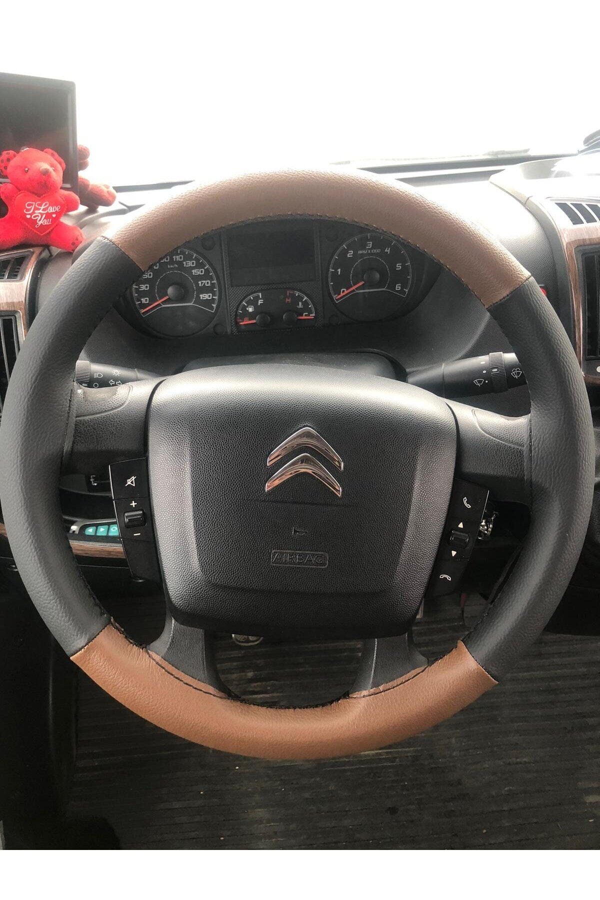 DİKİŞLİ DİREKSİYON KILIFI TABA / SİYAH DERİ SİYAH DİKİŞLİ F.İAT DUCATO BU DİREKSİYON İÇİN