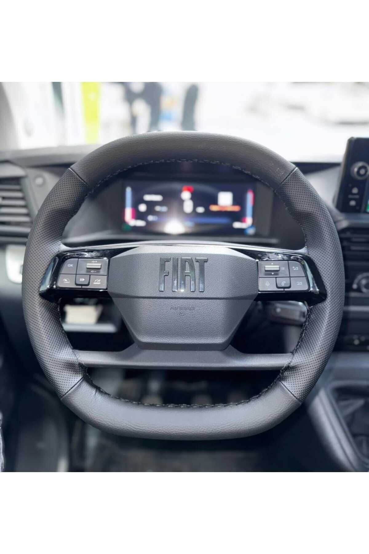 DİKİŞLİ DİREKSİYON KILIFI SİYAH NOKTALI SİYAH DİKİŞLİ FIAT SCUDA BİREBİR UYUM