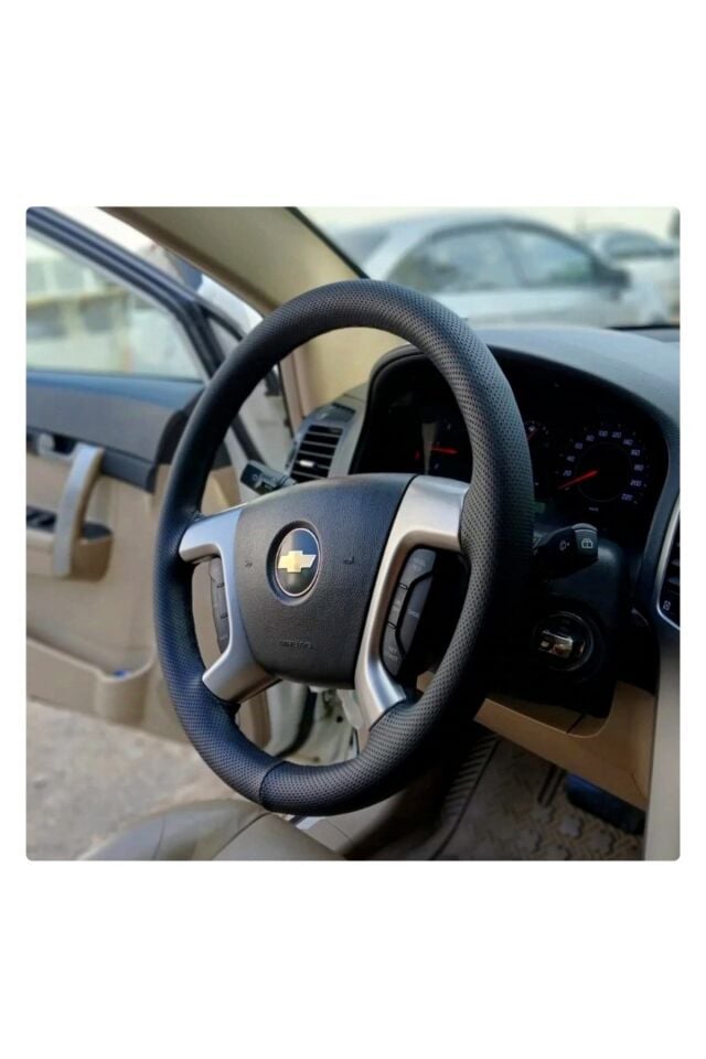 Dikişli Direksiyon Kılıfı Noktalı Deri Siyah Dikişli Chevrolet Captiva İçin