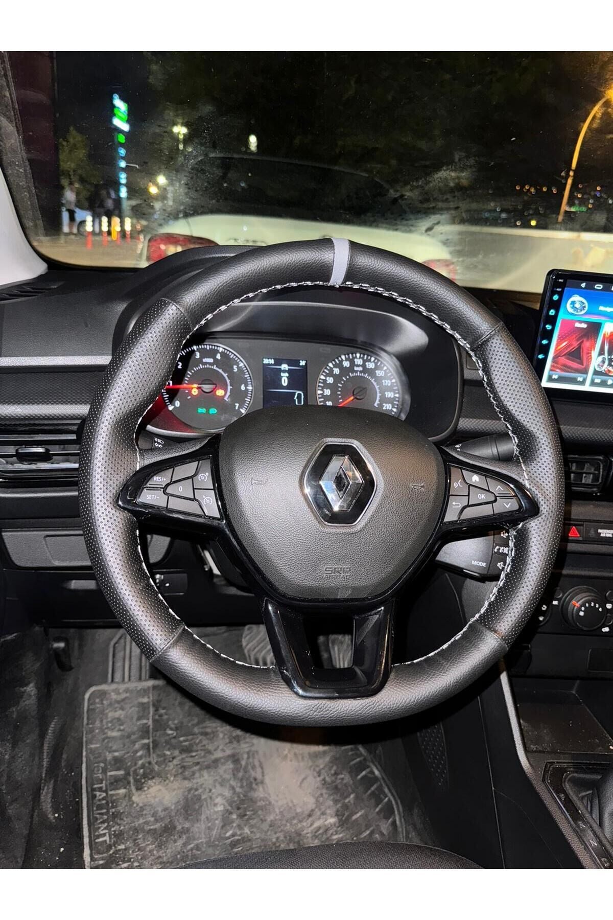 DİKİŞLİ DİREKSİYON KILIFI NOKTALI DAMARLI GRİ YÜZÜK GRİ DİKİŞ RENAULT TALİANT İÇİN
