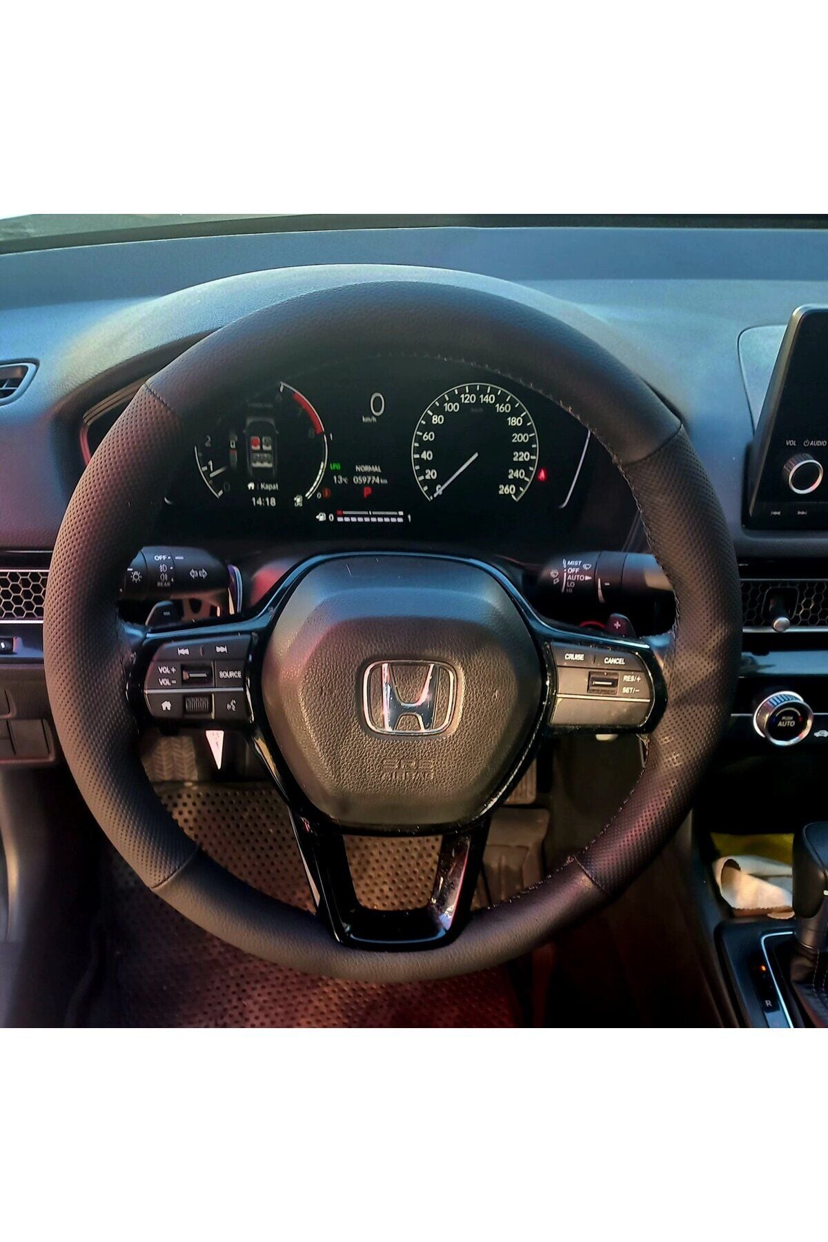 DİKİŞLİ DİREKSİYON KILIFI SİYAH / NOKTALI DERİ SİYAH DİKİŞLİ HONDA CİVİC ACCORD