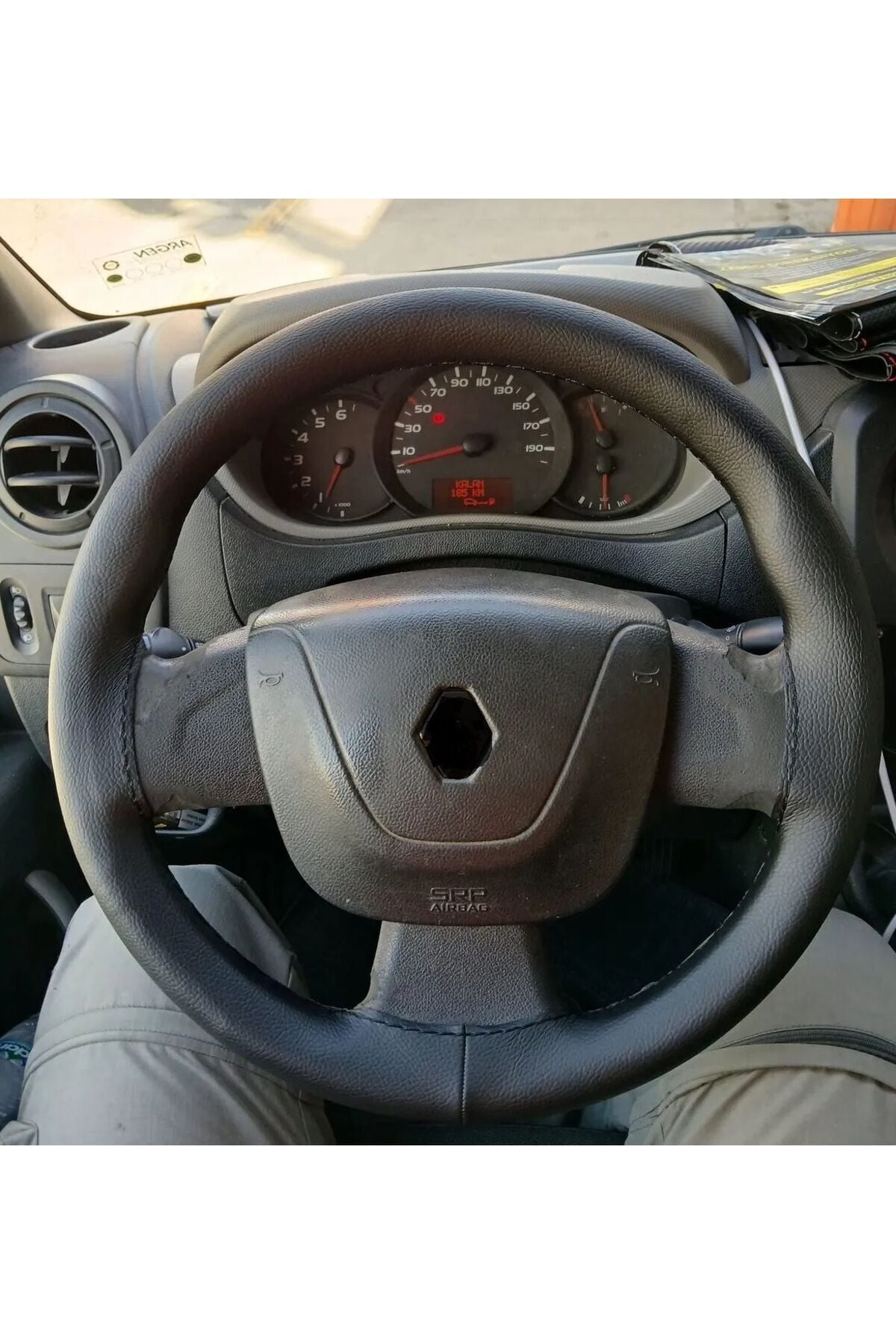 Dikişli Direksiyon Kılıfı Damarlı Deri Siyah Dikişli Renault Master Fotoğraftaki Direksiyon İçin