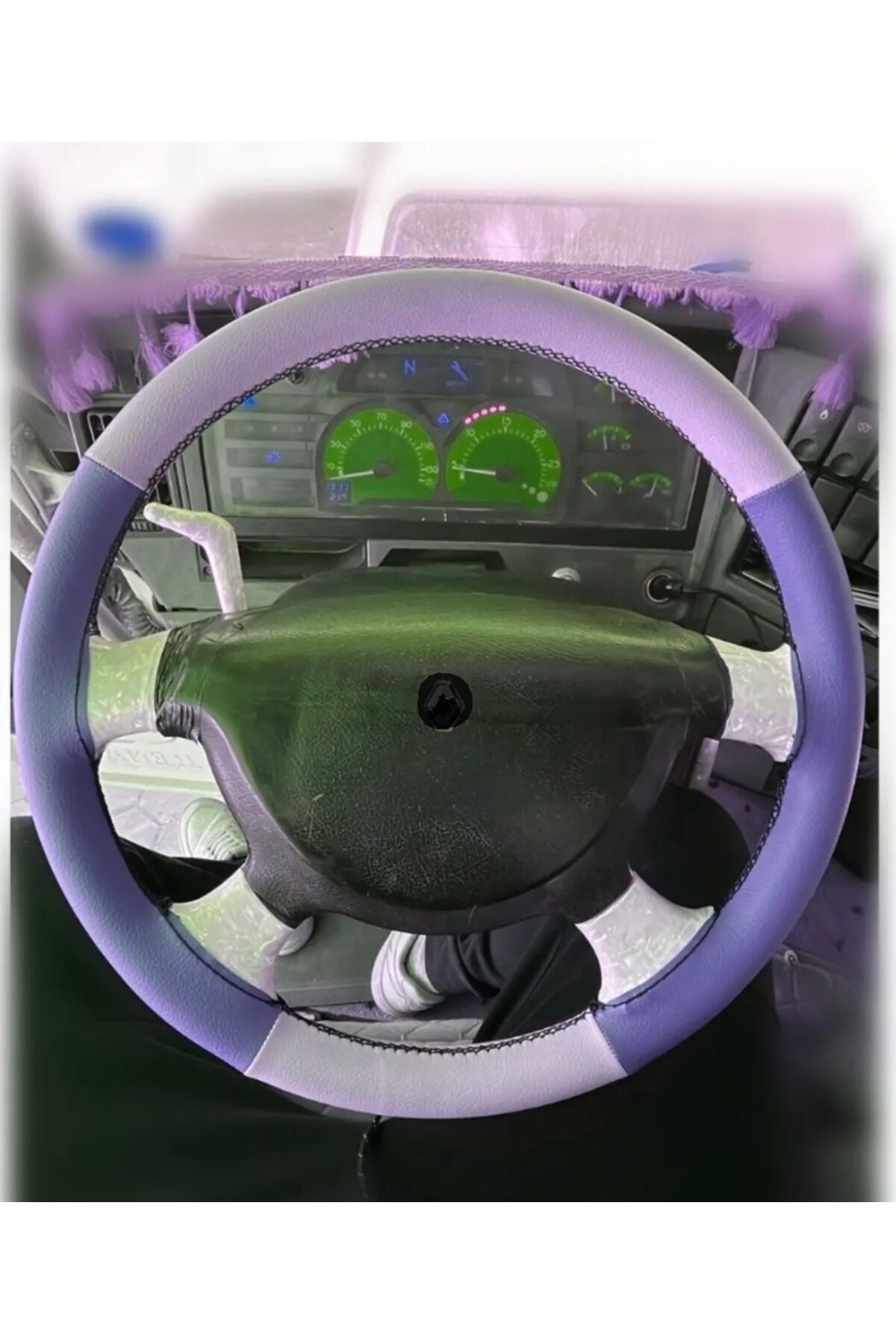 DİKİŞLİ DİREKSİYON KILIFI GRİ DERİ MAVİ DERİ SİYAH DİKİŞLİ RENAULT PREMİUM TIR KAMYON İÇİN