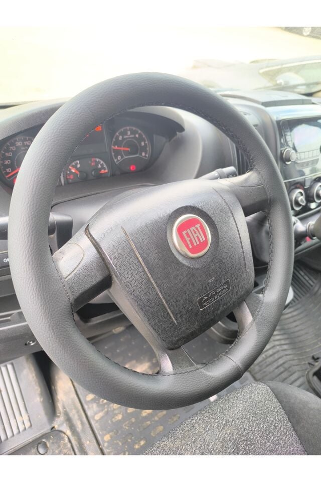 DERİ DİREKSİYON KILIFI FIAT DUCATO SİYAH DERİ SİYAH İP (DUKATO)